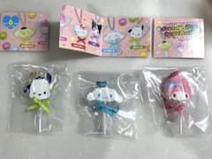 サンリオ キャンディポップキーホルダー 3種セット　ポチャッコ　シナモ　マイメロのサムネイル