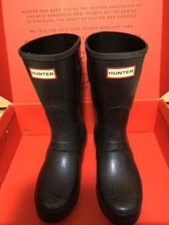 希少  HUNTER   レインブーツ  ダークネイビー✖️ラメ  22.5cmのサムネイル