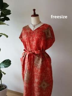 着物リメイク✿アンティーク銘仙ワンピース✿正絹freesize - メルカリ