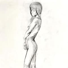 【専用】木炭画 裸婦 デッサン 木炭紙判 約500×650mm 立ちポーズ 専用】木炭画 裸婦 デッサン 木炭紙判 約500×650mm 立ちポーズ