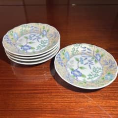 花柄陶器皿 5枚セットのサムネイル