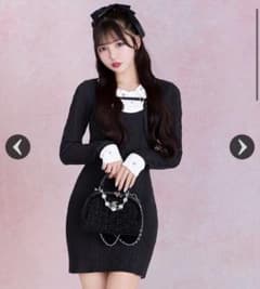 ミシェルマカロン モノグラムシャツドッキングニットワンピース - メルカリ