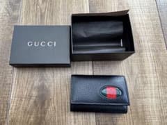 신품 미사용 상자가있는 GUCCI 셰리 라인 키 케이스 블랙