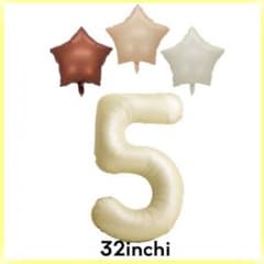 △星型 ナンバーバルーン バルーン 3個セット 誕生日 記念日 数字 くすみ