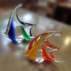 ガラス製 魚のオブジェ 2点セット - メルカリ