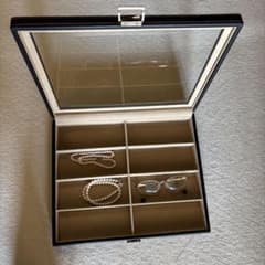 メガネケース透明蓋付き 黒合成皮のサムネイル