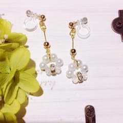 ハンドメイド パール リング イヤリングのサムネイル