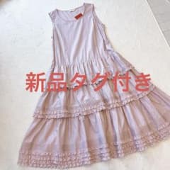 PINK HOUSE　豪華 レースフリル かぶせ段々 ノースリーブワンピース PINK HOUSE 豪華 レースフリル かぶせ段々 ノースリーブワンピース
