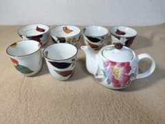 【美濃焼】「＆藍」and-ai 7点セット『山茶花』柄 食器 花柄 湯呑
