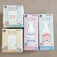 치이카와 이치 반 쿠지 치이카와의 탕 E상 탕 아가리 글라스 전 4종 콤프셋