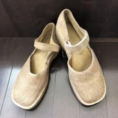 本革ハラコ×スェード　フラットシューズのサムネイル