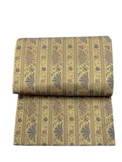 S197未使用 名古屋帯 正絹 縞の上品な織柄 全通九寸名古屋帯 - メルカリ