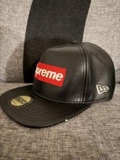 Supreme New Era レザーキャップ ブラックのサムネイル