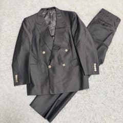 BURBERRY ダブルスーツ セットアップ グレー 金ボタン モヘア 毛 S