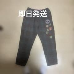 チェック柄パンツ カジュアル ブラウン パッチ付きのサムネイル