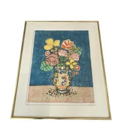 フランスの画家ポール・アイズピリ（Paul Aïzpiri）大判リトグラフ〈花〉 フランスの画家ポール・アイズピリ（Paul Aïzpiri）大判リトグラフ〈花