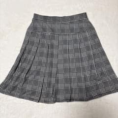 【美品】千鳥格子 ウエストゴム プリーツスカートのサムネイル