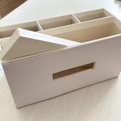 【美品】卓上収納ケース リモコンラック 小物入れ ホワイトのサムネイル