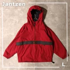 90s Jantzen アノラックパーカー 裏フリース バーガンディ×グレー 