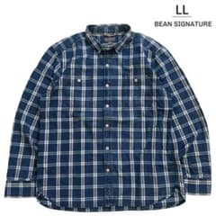 【L.L.Bean Signature】インディゴチェック　ワークシャツ