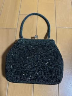 昭和レトロ⭐️緑色のビーズ刺繍バッグ