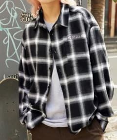 retocks 長袖ネルシャツ ブラックのサムネイル
