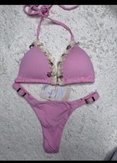 Aqua Bali ビキニ ピンク シェル装飾 セパレート水着のサムネイル