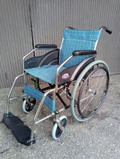 ケアテックジャパン介助用車椅子 青緑チェック柄 アルミ製 ケアテックジャパン介助用車椅子 青緑チェック柄 アルミ製 - メルカリ