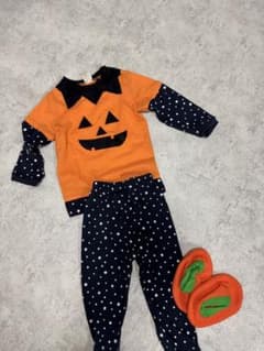 ハロウィン コスプレ 衣装 パンプキン 上下セット 子供用のサムネイル