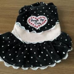 犬服 ペットウェア ワンピース ドット柄 リボンのサムネイル