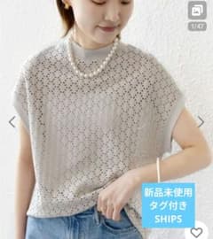 SHIPS　新品未使用　アイレット クルーネック プルオーバー レディースのサムネイル