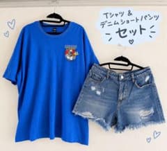 Tシャツ デニムショートパンツ セットのサムネイル
