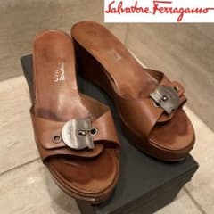 フェラガモ Ferragamoヴィンテージ サンダル ウェッジソール ヒール