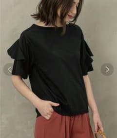 OPAQUE.CLIP シルキースーピマ フリルスリーブカットソーのサムネイル
