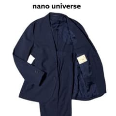 【リネン混】ナノユニバース セットアップ ネイビー S アンコン サマースーツ リネン混】ナノユニバース セットアップ ネイビー S アンコン サマー