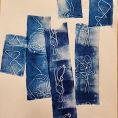 青色の結び目の版画作品(transcription)のサムネイル