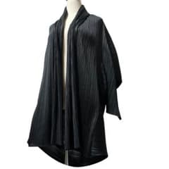 プリーツプリーズ カーディガン 羽織り 3 黒 イッセイミヤケ - メルカリ