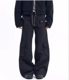 AAKAM Flare Cargo Pocket Pants (Black)
