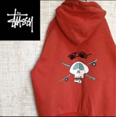 《USA製》stussy  パーカートレーナー　ビッグロゴ　裏起毛のサムネイル