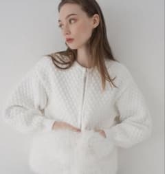 メゾンドドルチェmaison de Dolceファーリー　 ニットコート メゾンドドルチェファーリーニットコート