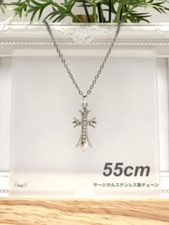 [지르코니아 크로스 목걸이 55cm] 스테인리스 a11