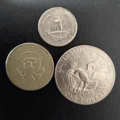 アメリカ硬貨 3種】アイゼンハワー1ドル ケネディハーフ ワシントン25