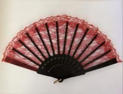 値下げ　バレエ用扇子　キトリ　赤のサムネイル