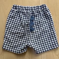 ギンガムチェック恐竜ショートパンツ90cmのサムネイル