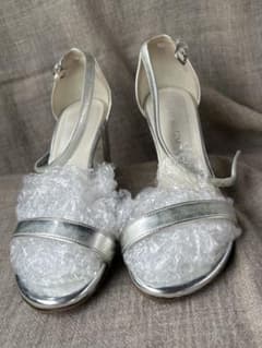 STUART WEITZMAN シルバー ストラップサンダル 太ヒール　37