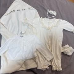 赤ちゃん退院服 オーガニックコットンドレス➕familiarカーディガン80 