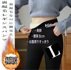 ヒップアップ レギンスパンツL 裏起毛 極暖 防寒 スキニーパンツ ストレッチ