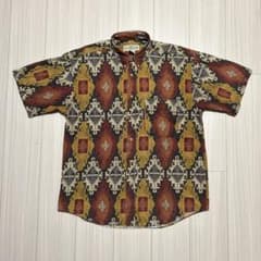 すっげぇ柄のアロハシャツ 総柄90s コットン100 Alohashirt