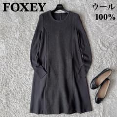 フォクシー ニットワンピース Dress Collineウール100％ひざ丈長袖