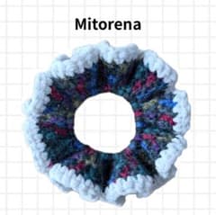 かぎ編み　カラフルニットフリルシュシュのサムネイル